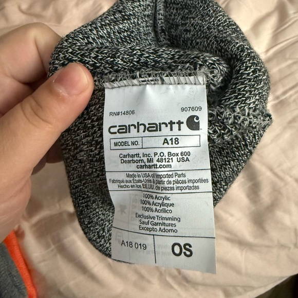 Carhartt marled black folded brim beanie - Picture 2 of 2